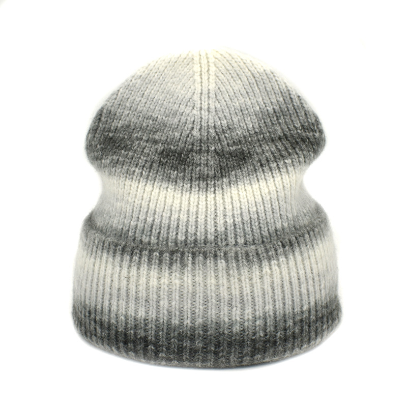 Hot sale soft winter warm tie-dye solid color knitted beanie hats from China supplier